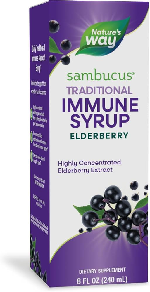Nature’s Way Sambucus Elderberry Traditional Immune Syrup, Highly Concentrated Black Elderberry... | Amazon (US)