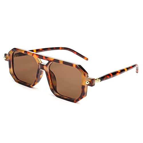 FEISEDY Vintage Square 70s Flat Aviator Sunglasses Women Men Classic Retro Stylish Frame UV400 Su... | Amazon (US)