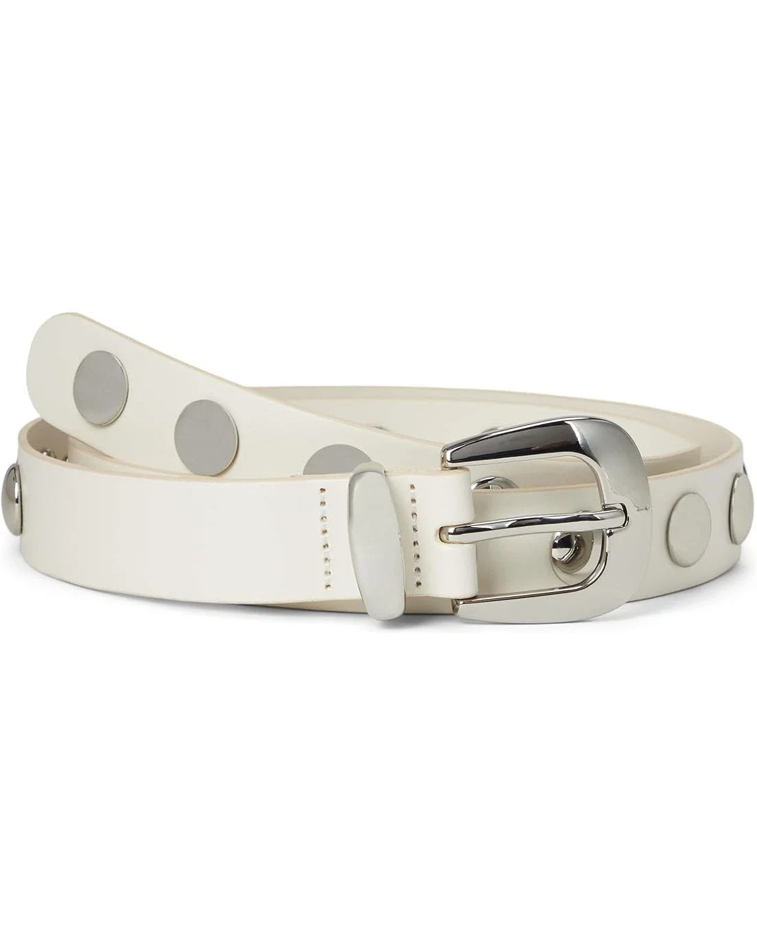 Women's Madewell Western Belt Ivory Leather Dome Studded Outdoor RED1374 | Shop Simon