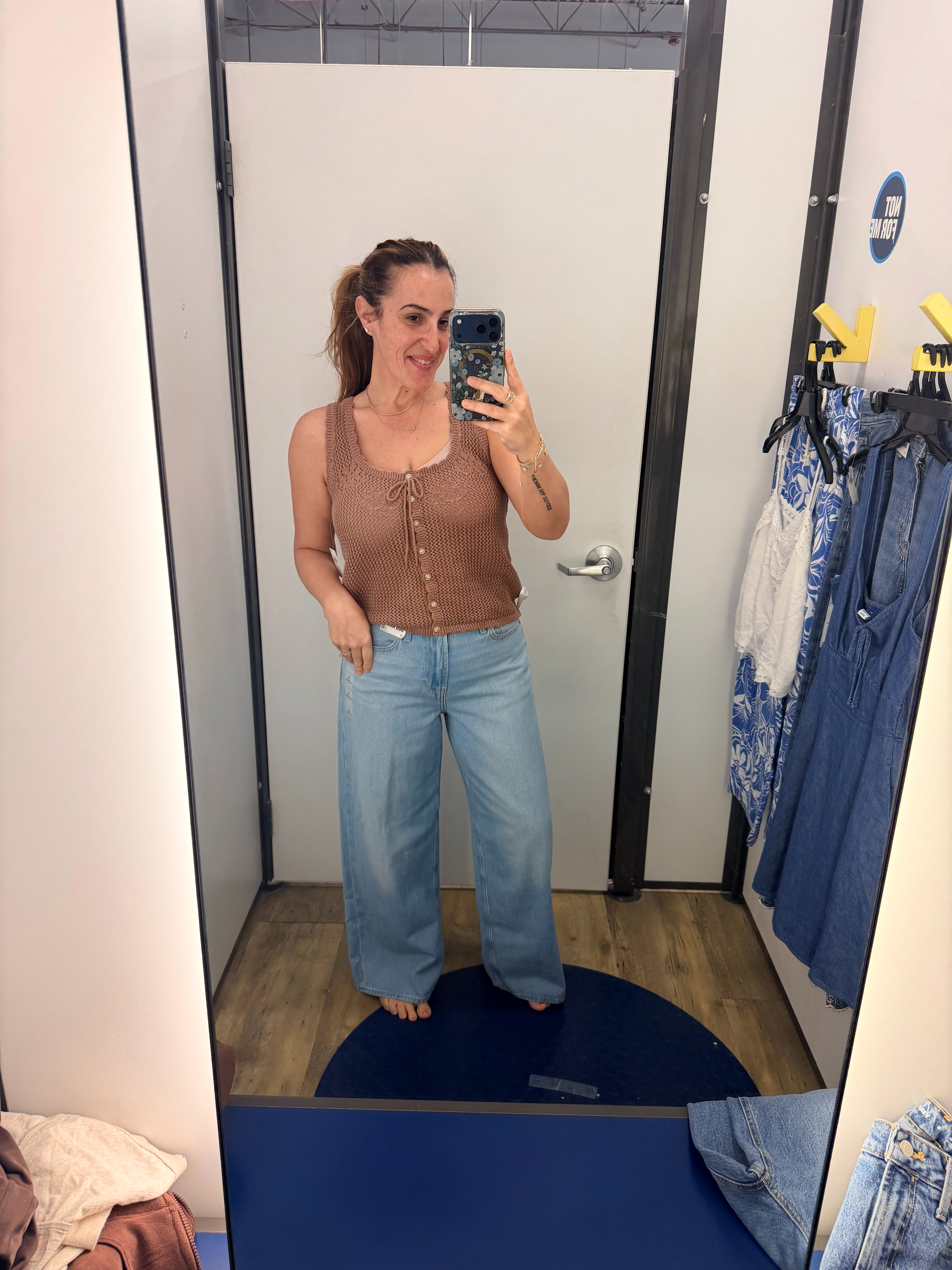 Old Navy Try on! 
Sizing details:

brown crochet top - tts/m
baggy jeans - tts/8

denim dress - tts/m

white blouse - size up if in between/m
shorts - size down if in between/in an 8 and they are roomy

white top - tts/m
floral pants - tts/m

pink tee - runs roomy/in medium need small
wide leg embroidered jeans - size down 1-2 sizes/in 8 and they are too big

grey tank - size up if in between/m
high rise jeans - tts/8 

 

#LTKootd #LTKmomlife #LTKOver40