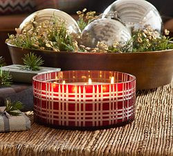 Stewart Plaid Candle - Winter Berry | Pottery Barn (US)