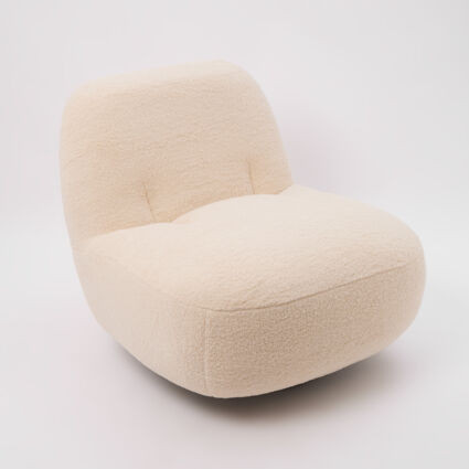 Cream Boucle Swivel Chair | TK Maxx