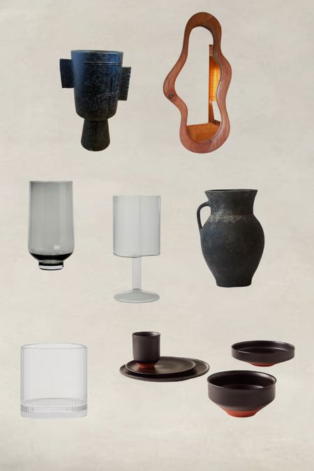 Moody stoneware, vintage ceramics, fluted glassware 