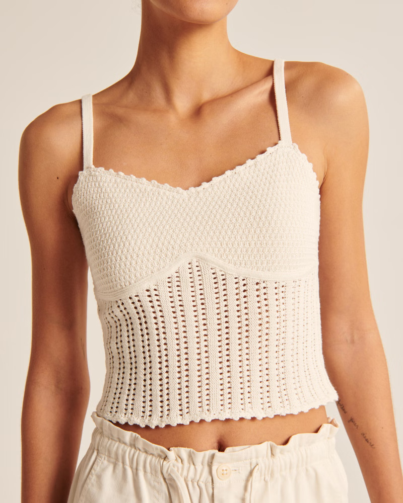 Women's Crochet Sweetheart Tank | Women's Tops | Abercrombie.com | Abercrombie & Fitch (US)