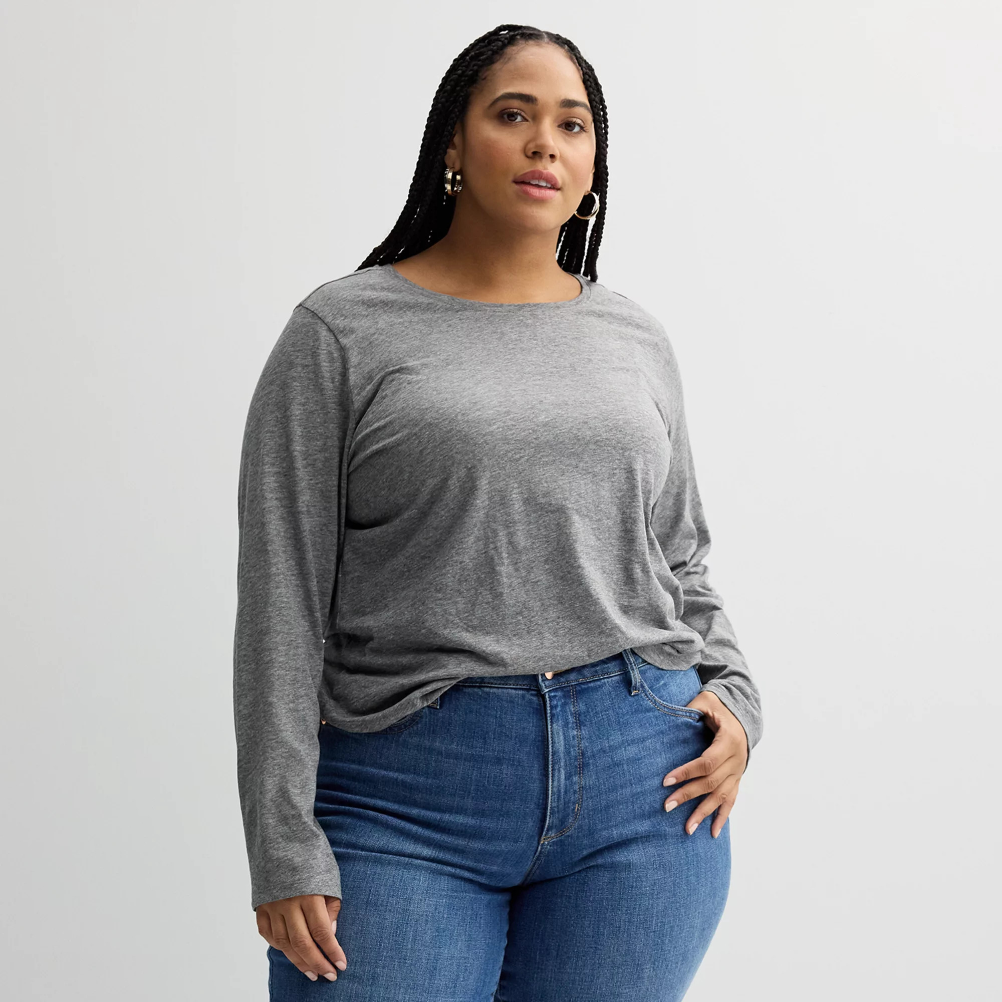 Plus Size Sonoma Goods For Life® Everyday Long Sleeve Crewneck T-Shirt | Kohl's