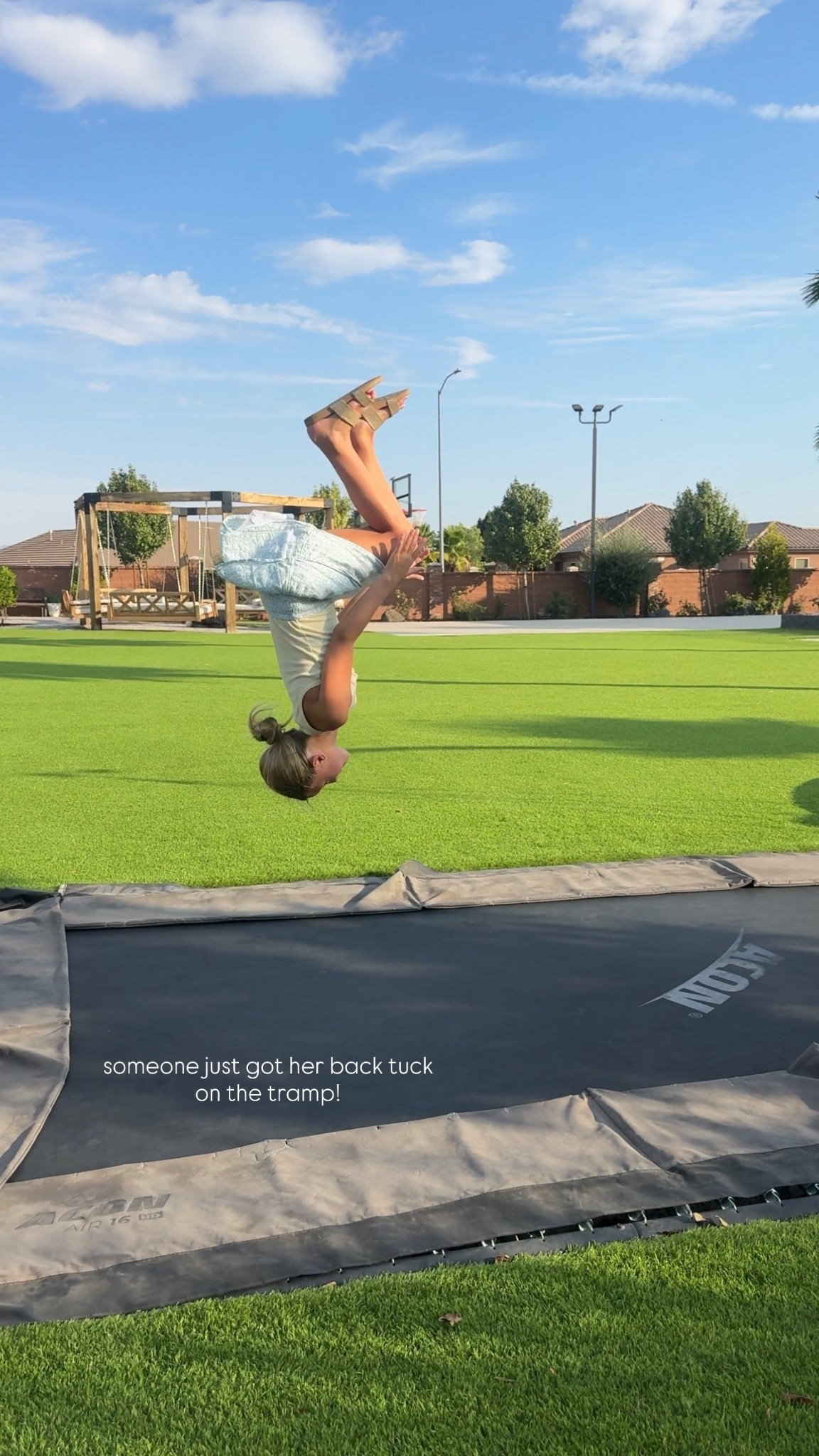 someone just got her back tuck on the tramp!
