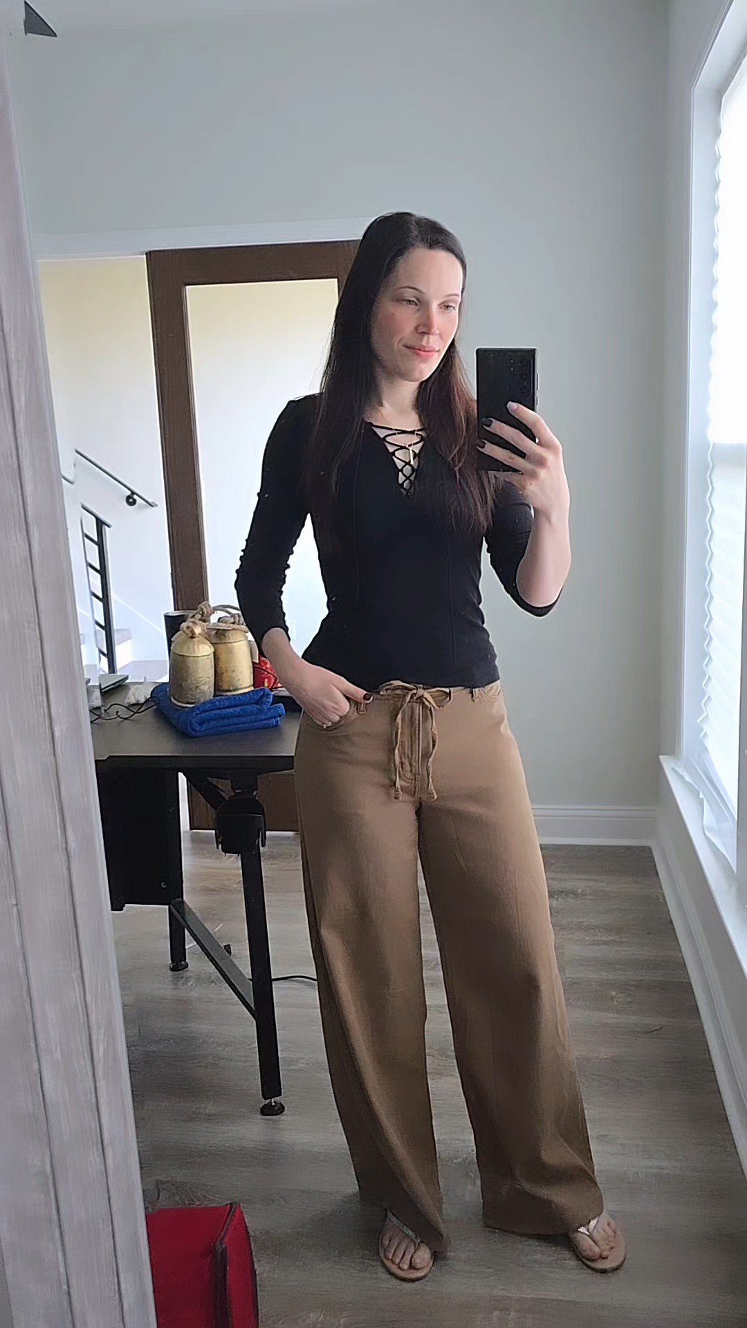 So comfortable, lightweight, easy thrown together casual look styled for the office,... these pants are EVERYTHING!I need them in more colors - popular sizes are going quick!Perfect for my tall girls!Im wearing a 4 Long and could've sized down to a 2 Long. (Im keeping the 4 Longs though!)Workwear, office style, casual outfit, fall vibes, dressing for Fall, ae, american eagle

#LTKSaleAlert #LTKTall #LTKWorkwear