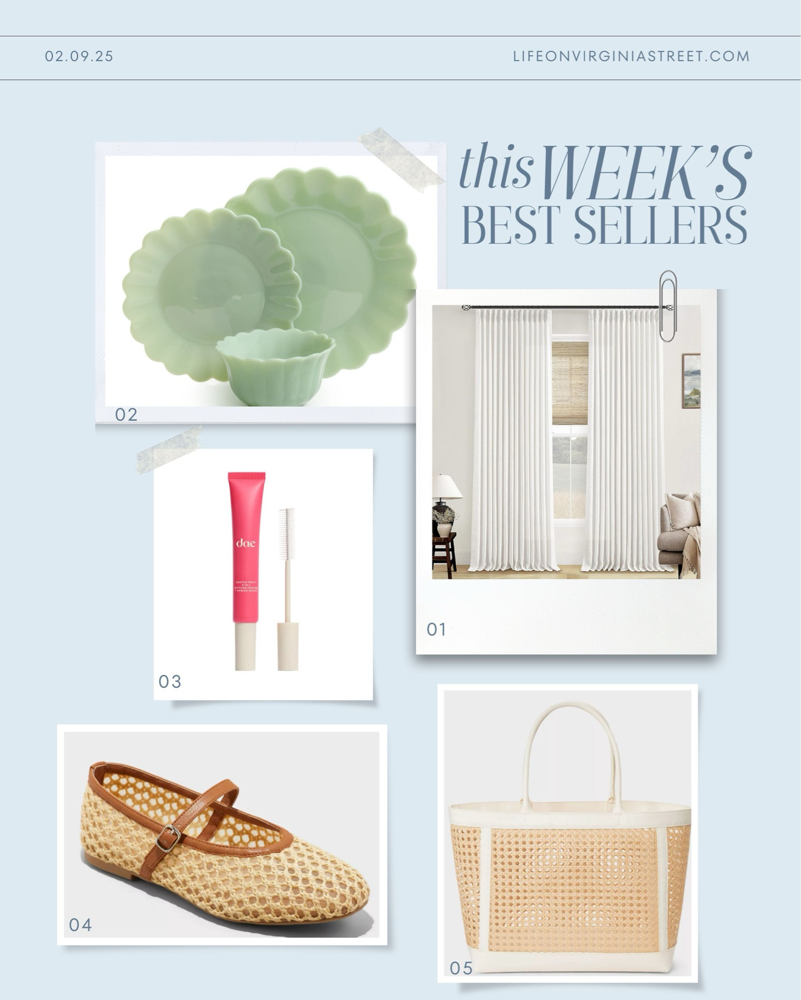 This week’s bestsellers include our new affordable linen pinch pleat drapes, the prettiest jade scalloped dishes, the hair wand that tames flyaways and makes super smooth parts and ponies, mesh ballet flags, and a designer look for less beach tote! #ltkhome #ltkfindsunder50 #ltkseasonal #ltkstyletip #ltkfindsunder100 #ltksalealert #ltkbeauty #ltkshoecrush #ltkitbag

#LTKHome #LTKShoeCrush #LTKFindsUnder50
