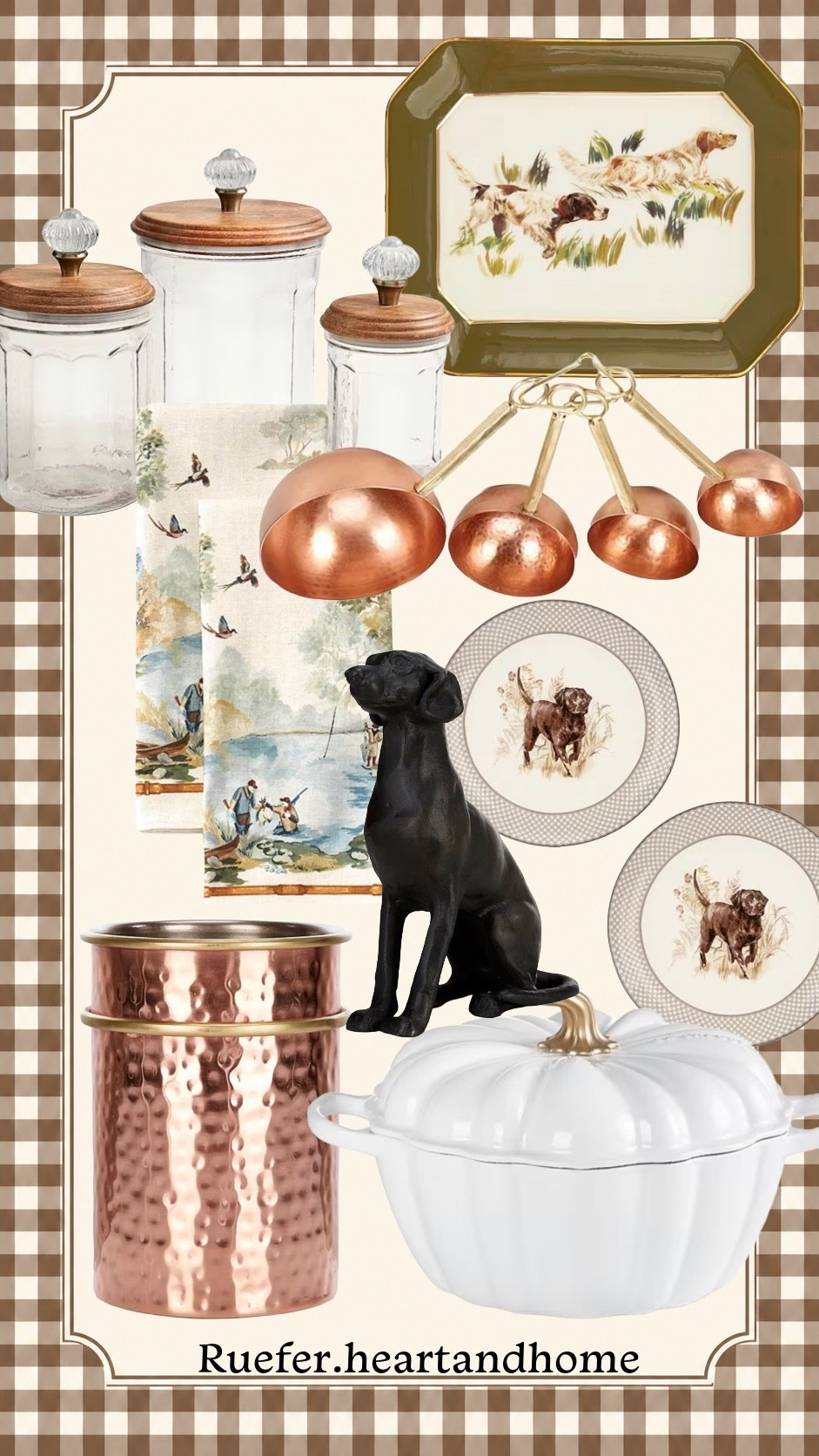 Fall kitchen finds… copper kitchen, copper measuring cups, copper utensil holder, hammered copper, copper ladle, pumpkin cookware, hunting dog plates, Labrador plate, spaniel plate, dog platter, dog figurine, kitchen towels

#LTKHome #LTKSeasonal #LTKSaleAlert