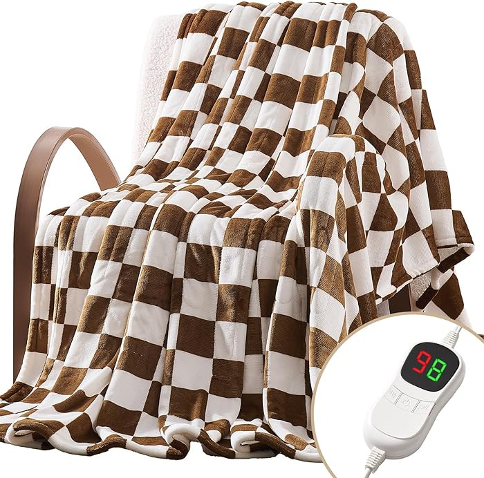 Homemate Electric Blanket Heated Throw - 50“x60“ Ultra Soft Cozy Flannel Heating Blanket with... | Amazon (US)