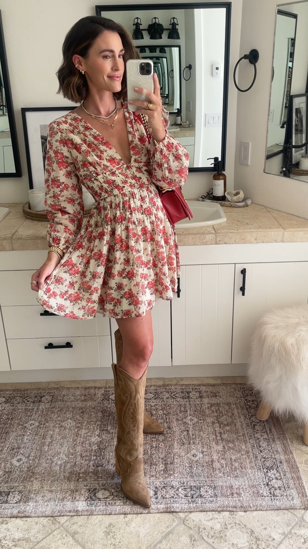 FASHION \ dress is on sale - 35% off for $84!! Wearing a small. So comfy with a stretchy waist and not too short. Paired it with cowboy boots for fall! 

Date night
Country concert 
Fall outfit 

#LTKFindsUnder100 #LTKVideo #LTKSeasonal