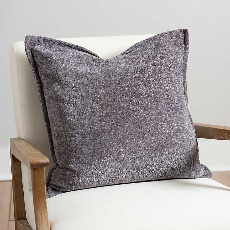 Gray Chenille Flange Pillow, 22 in. | Kirkland's Home