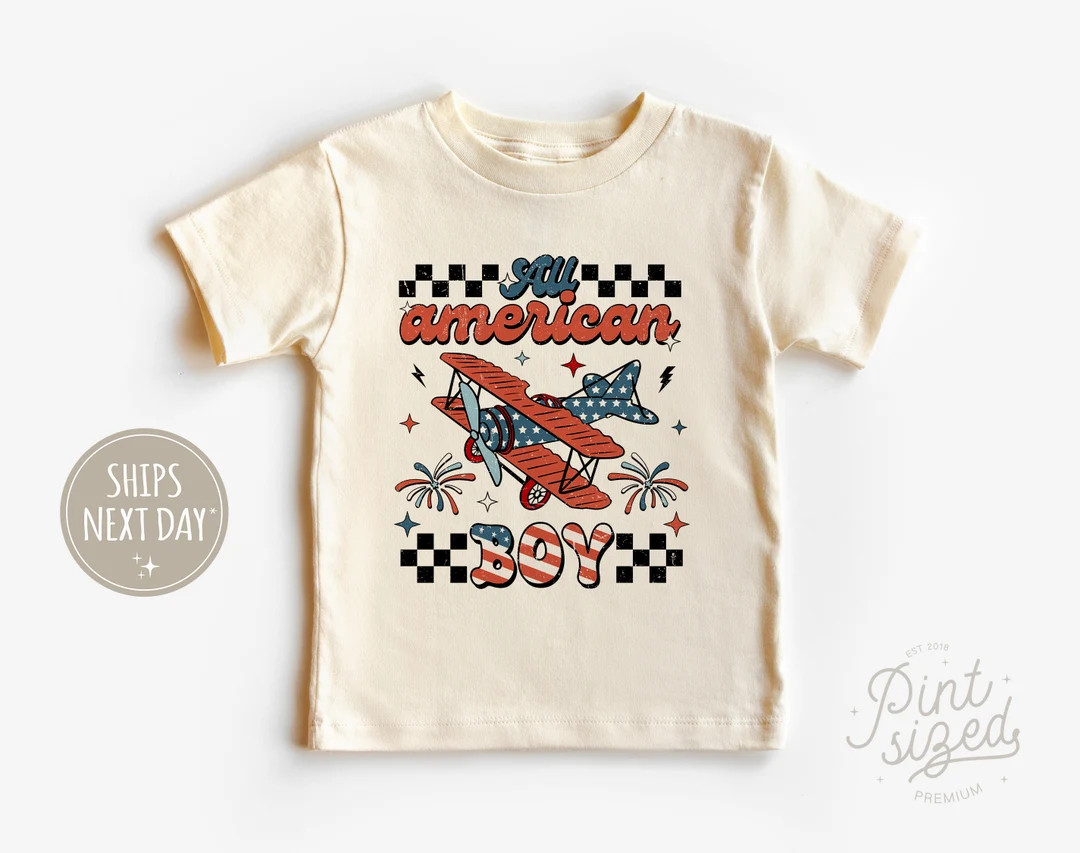 Fourth of July Boys Shirt American Boy Toddler Shirt Retro Patriotic Kids Tee Vintage 4th of July... | Etsy (US)