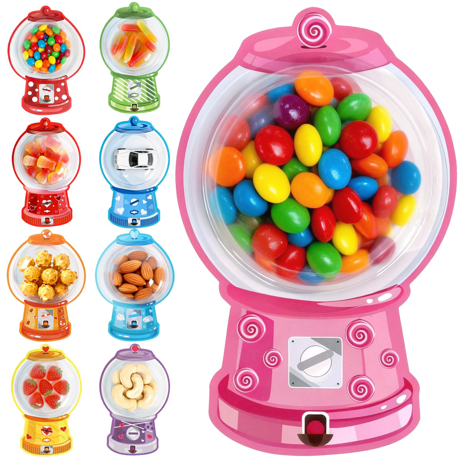 bomis 36 Pack Kids Valentines Day Cards Classroom Exchange - Bubble Gum Machine Design with Round... | Amazon (US)