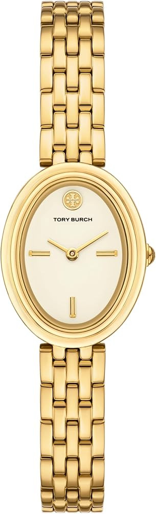 Amazon.com: Tory Burch Women's Oval Gold-Tone Stainless Steel Bracelet Watch (Model: TBW6032) : C... | Amazon (US)