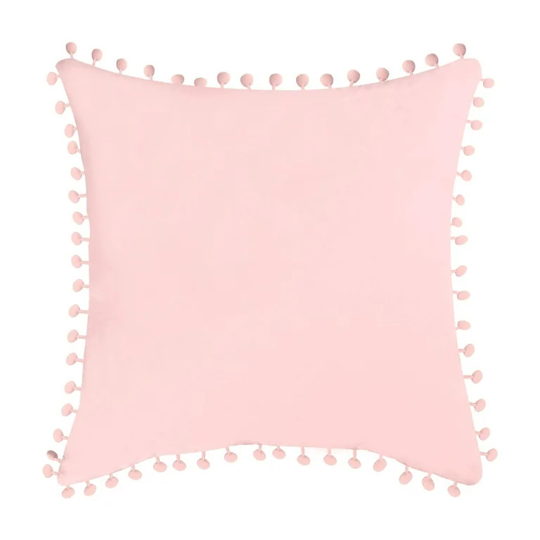 Unique Bargains Solid Couch Modern Square Decorative Throw Pillow Cover, 18" X 18", Pink - Walmar... | Walmart (US)