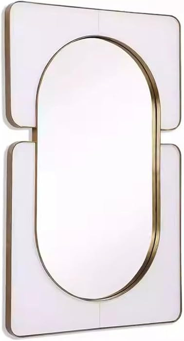 31.5"X23.6" Gold Mirror Wall Decor Iron Art Mirrored Wall Hanging Modern Metal Mirror Decorative ... | Amazon (US)