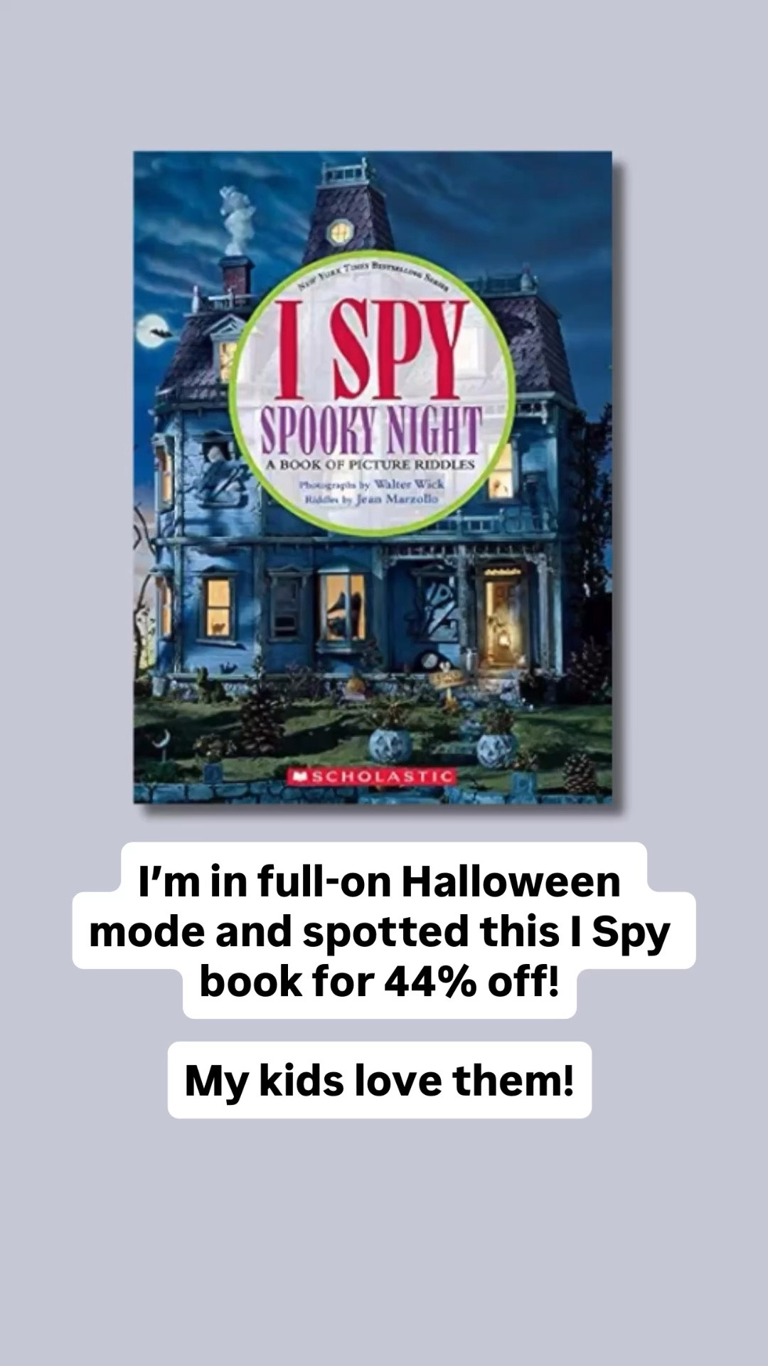 I’m in full-on Halloween mode and when I was looking at Halloween books yesterday, I spotted this I Spy book for almost half off!

My dad loves these books and we spent so much time in my childhood looking through these together

Now my kids love them too!

#LTKKids #LTKSeasonal #LTKSaleAlert