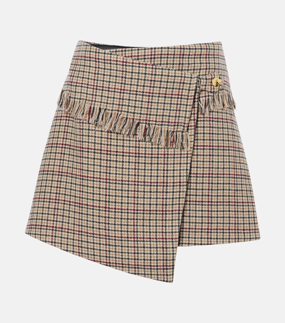 Checked wool-blend wrap skirt | Mytheresa (US/CA)