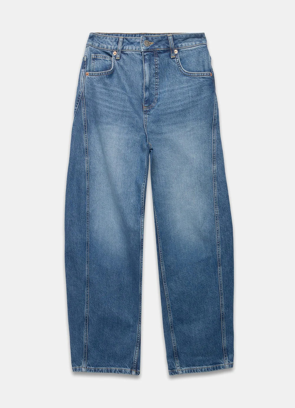 Mid Indigo Barrel Leg Jeans | Mint Velvet