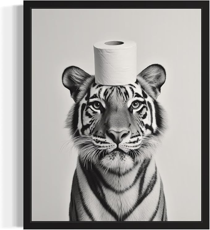 Tiger Bathroom Wall Art Print Poster, Animal Restroom Decor Posters Prints Home Picture Painting ... | Amazon (US)