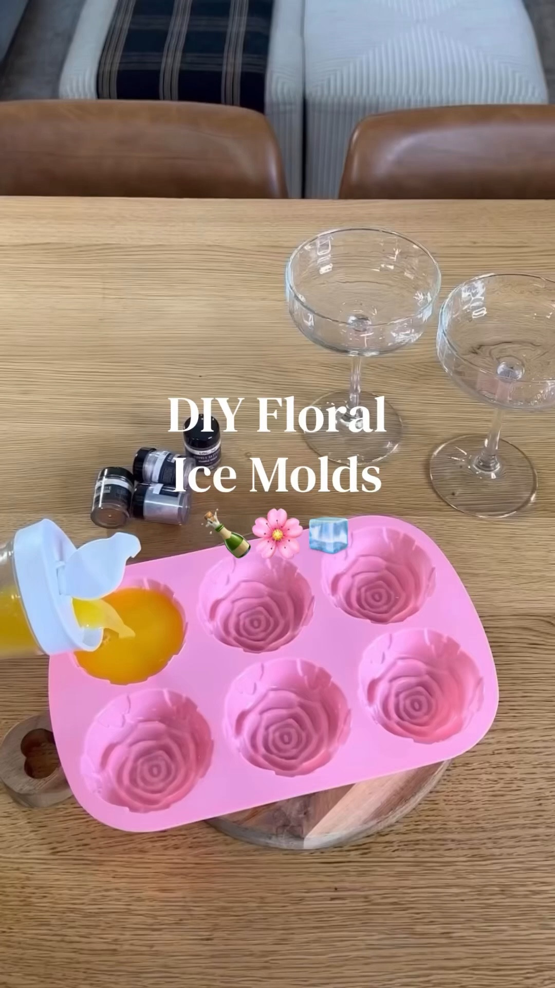 DIY floral ice molds