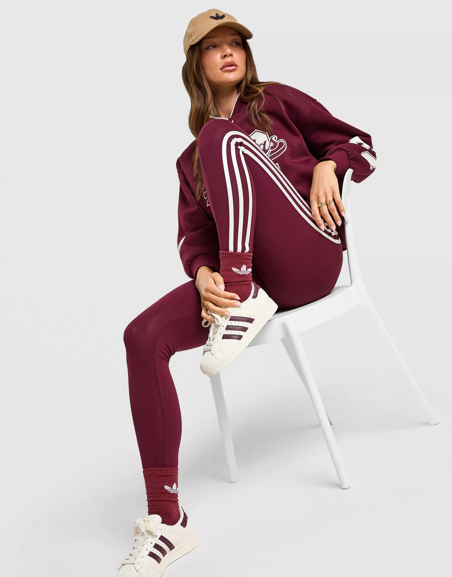 Red adidas Originals 3-Stripe Leggings - JD Sports UK | JD Sports (UK)