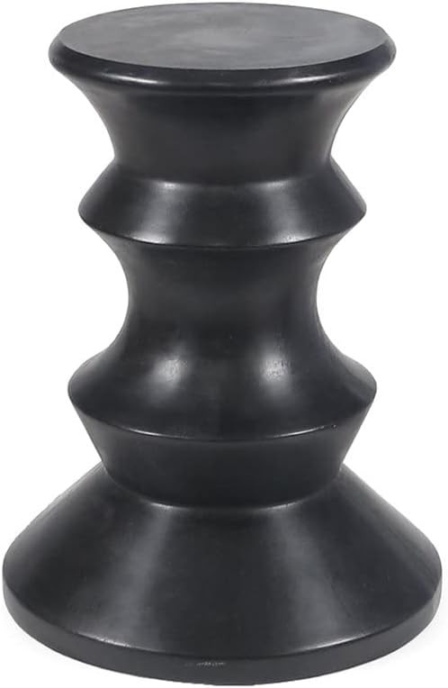 20" Black Contemporary Solid Round Side Table | Amazon (US)