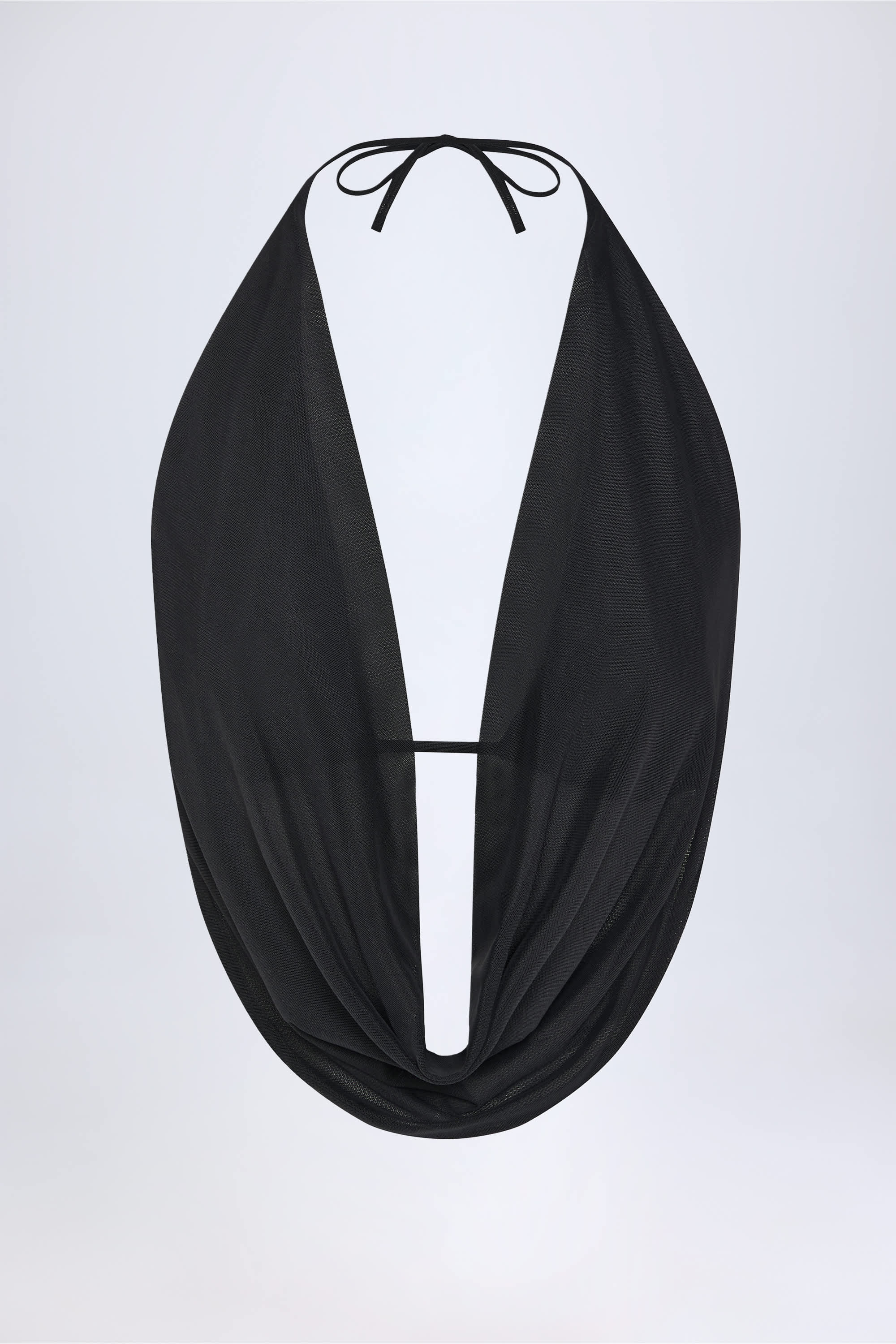 Cowl-Neck Backless Crop Top in Black | Oh Polly