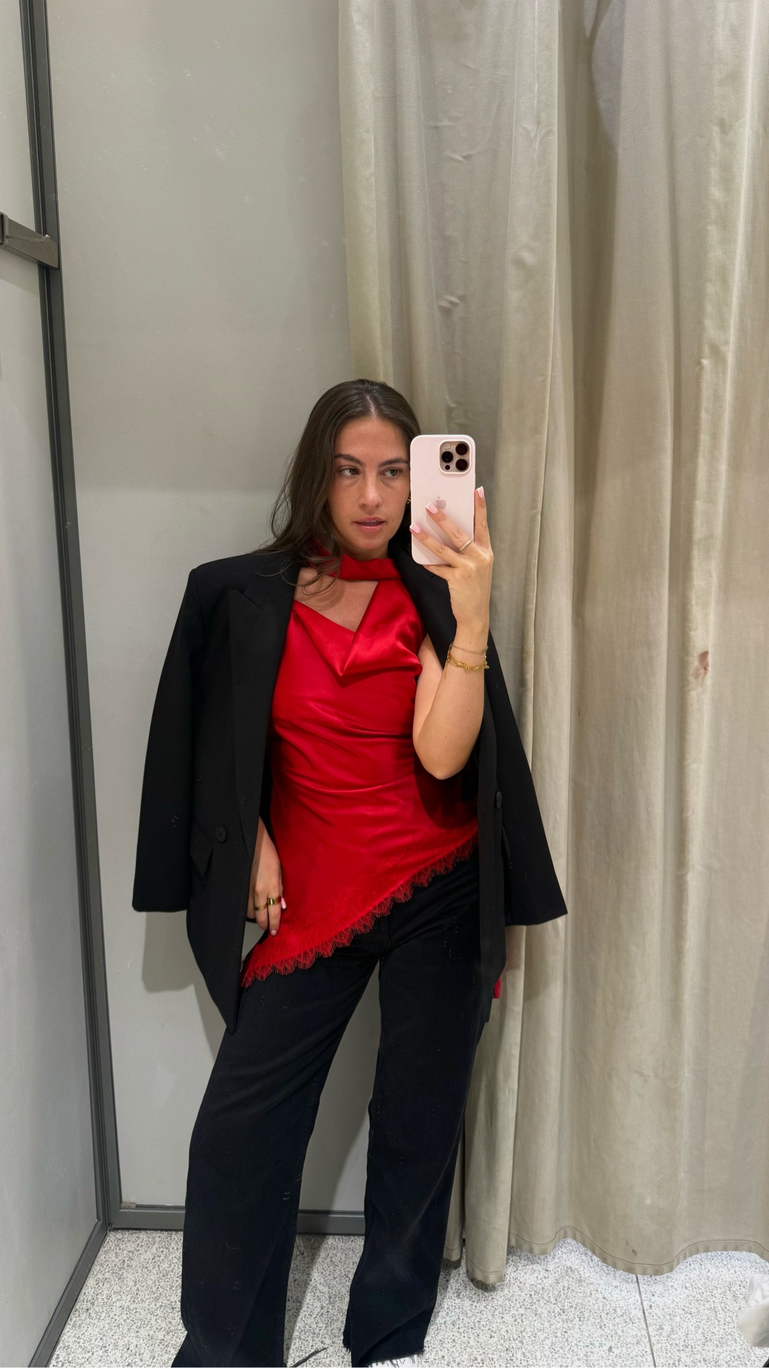 Valentines outfit - date night outfit - red satin top - black jeans - @Zara - Partywear - jeans and a nice top 

#LTKjeans #LTKFashionMonth #LTKdatenight