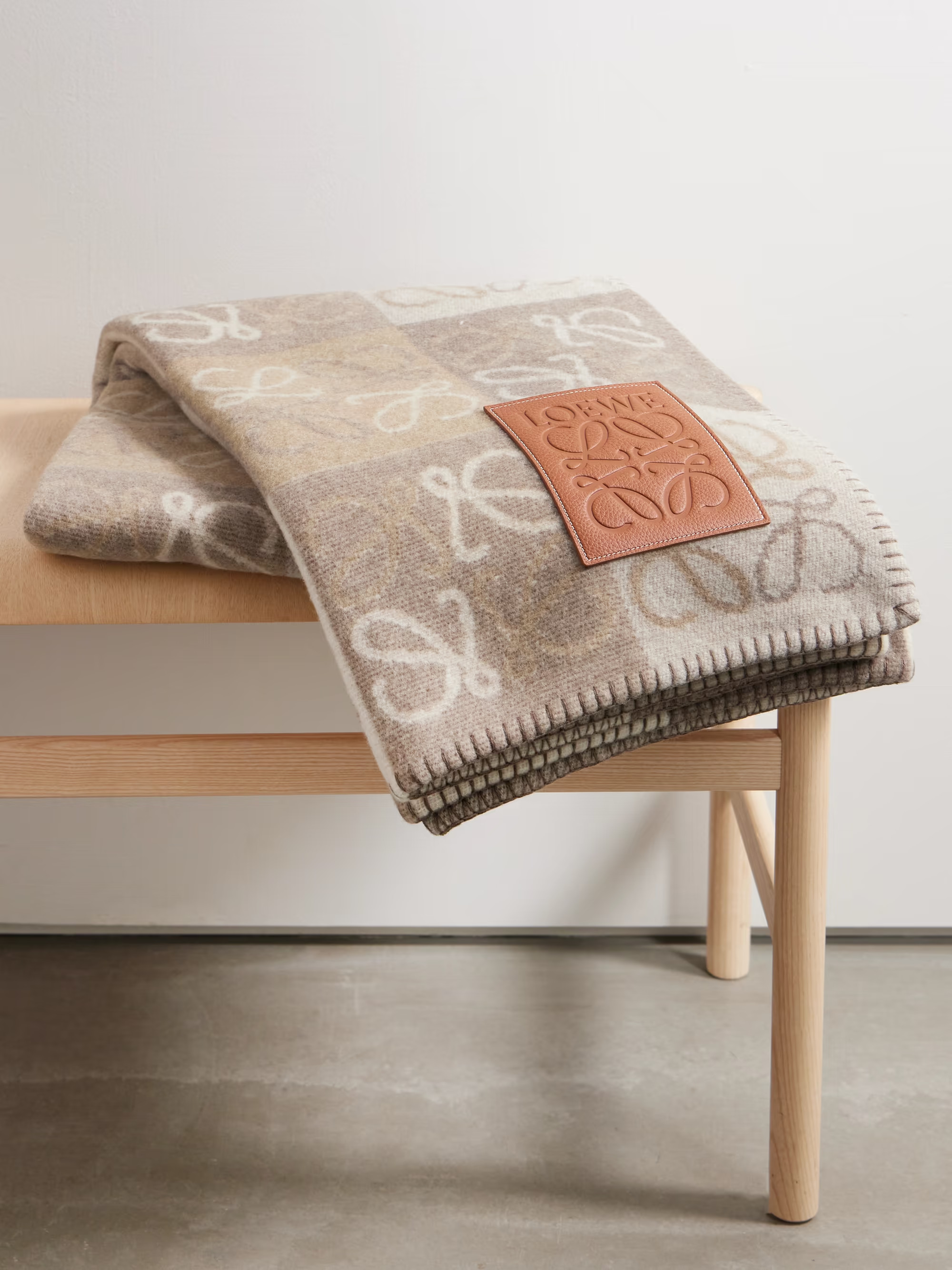 Anagram appliquéd wool-jacquard throw | NET-A-PORTER (US)
