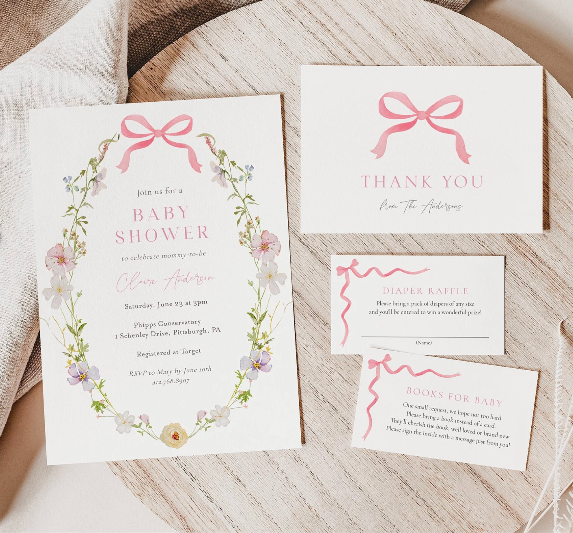 Classic, elegant, and beautifully feminine 🤍
This baby shower invitation sets the tone for the most special celebration — soft florals, bows, and timeless charm. 

 #LTKBaby #LTKBump