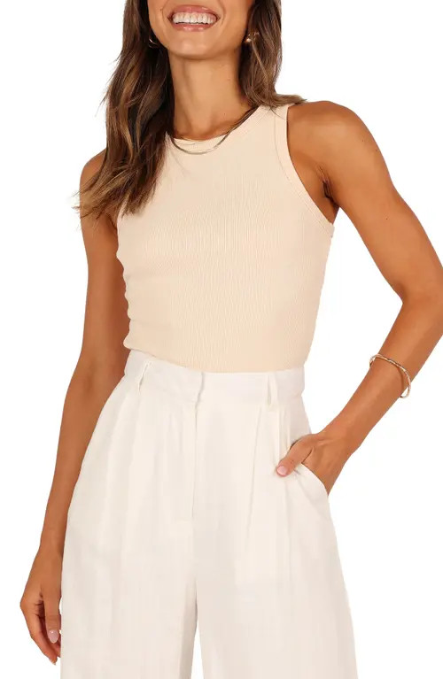 Petal & Pup Ari Cotton Rib Tank in Beige at Nordstrom, Size Small | Nordstrom