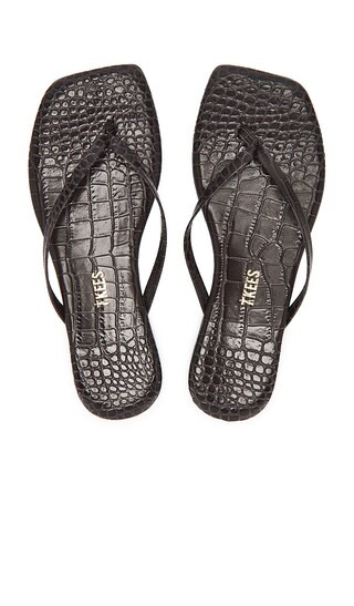 Square Toe Lily Sandal in Carob Croc | Revolve Clothing (Global)