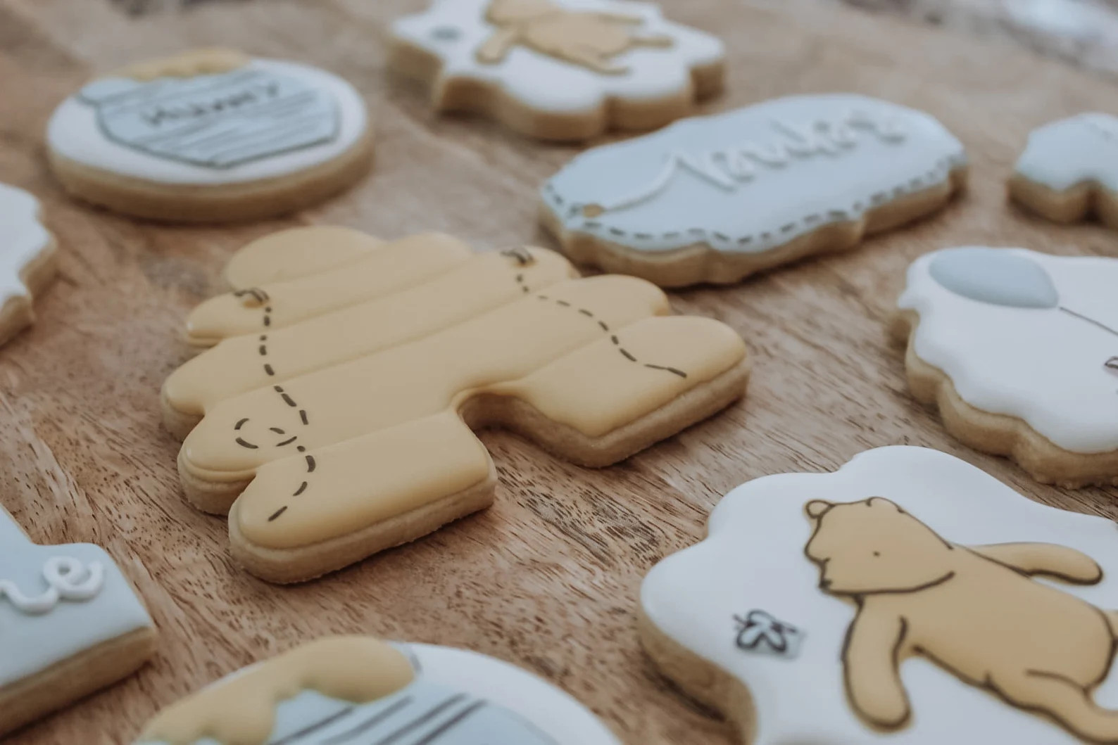 Pooh Inspired Blue Baby Shower Borthday Cookies - Etsy | Etsy (US)