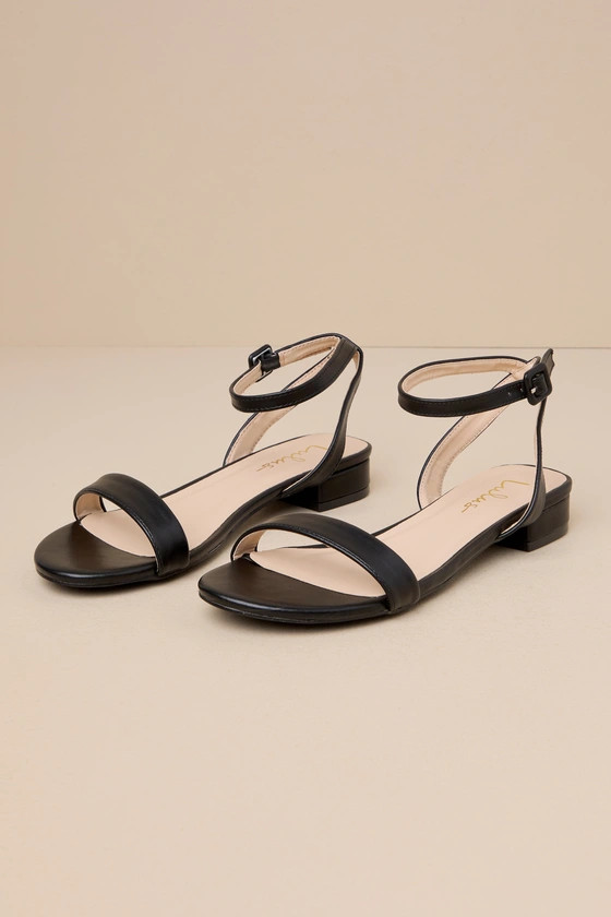 Darryian Black Ankle Strap Sandals | Lulus