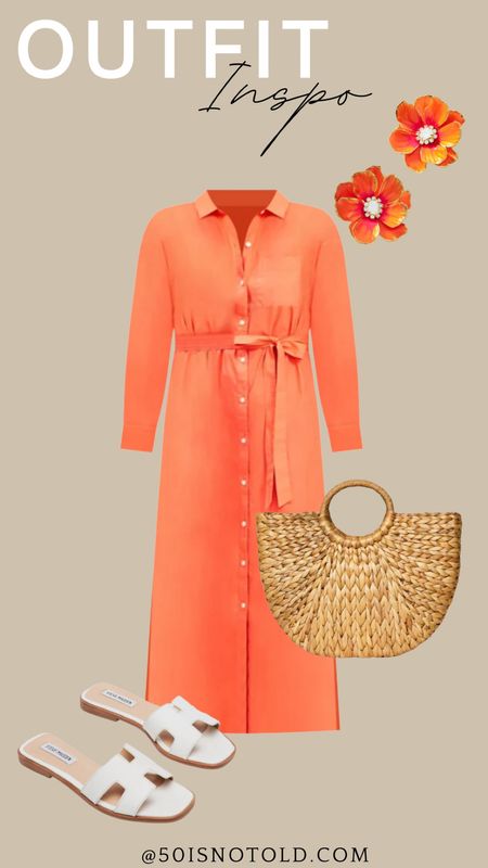 This orange shirtdress is a must for your next vacation! The color is so vibrant and I just loved it with these Anthropologie flower studs. 

#LTKstyletip #LTKshoecrush #LTKtravel