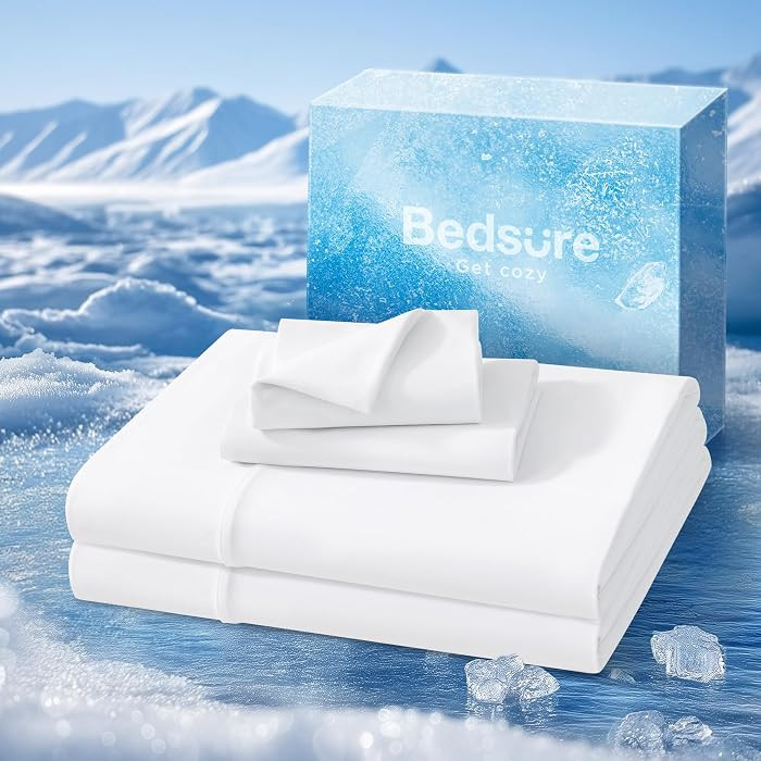 Bedsure Cooling Sheets Queen Size, Cooling Bed Sheets for Hot Sleepers, Chill Cool Sheet, Deep Po... | Amazon (US)