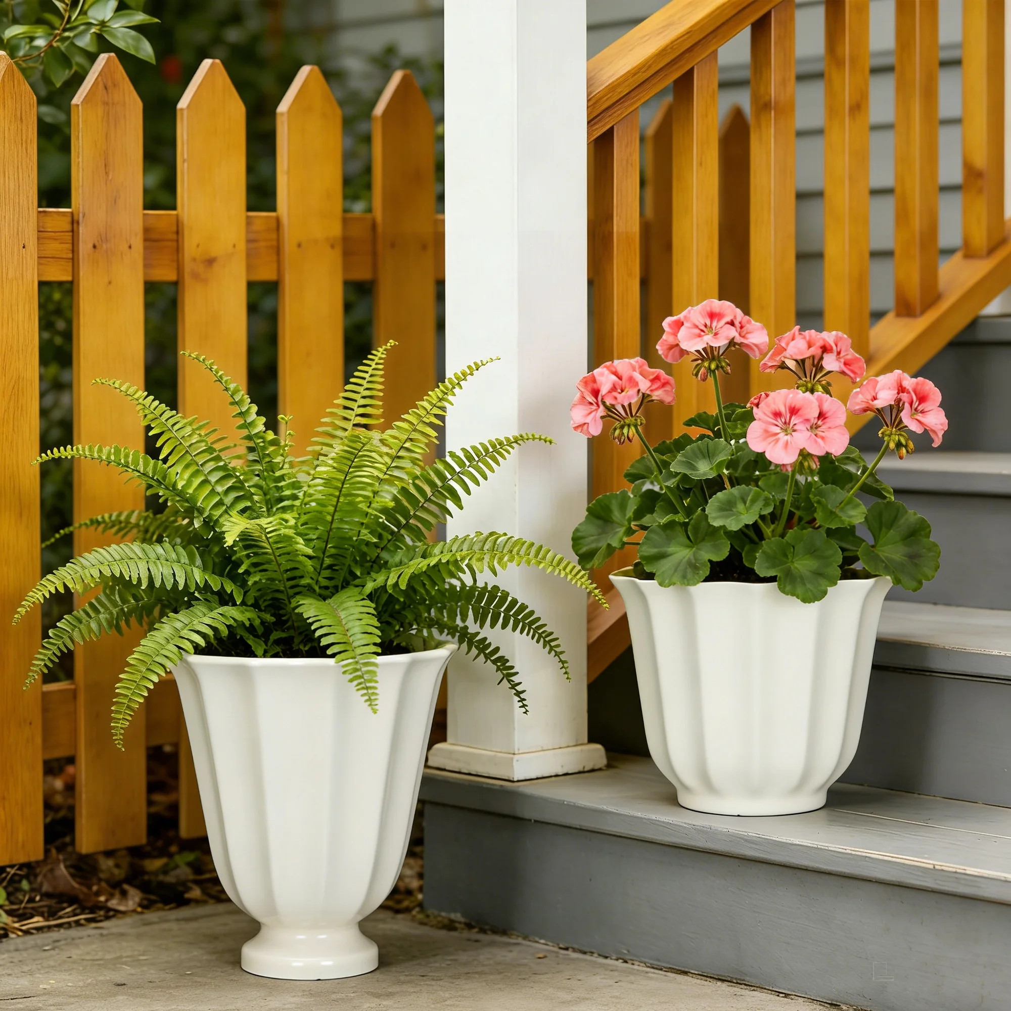 Mainstays Charlotte 16" x 16" x 17.5" Tall Round Vanilla Dream 100% Recycled Resin Planter Urn | Walmart (US)
