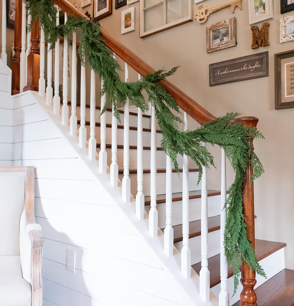 72" Faux Cedar Christmas Garland - Realistic, 6ft Cedar for Mantle & Stairs | Amazon (US)