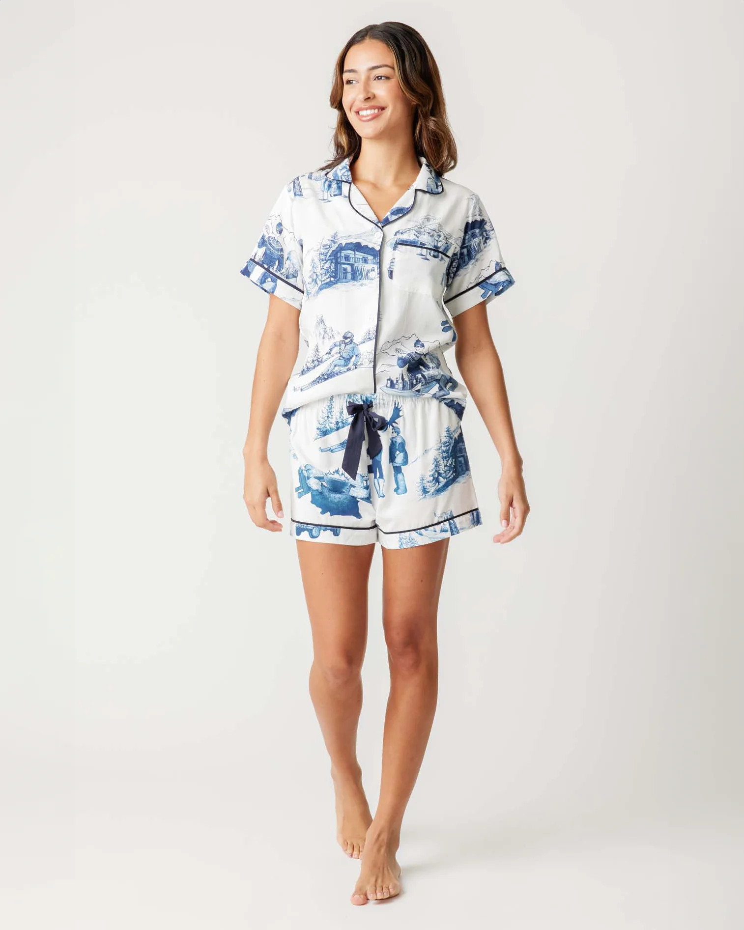 Après Ski Toile Pajama Shorts Set | Colorful Prints, Wallpaper, Pajamas, Home Decor, & More | Katie Kime Inc