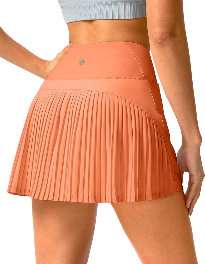 SANTINY Women's Pleated Tennis Skirt High Waited Athletic Skirts with Pockets Tummy Control Golf ... | Amazon (US)