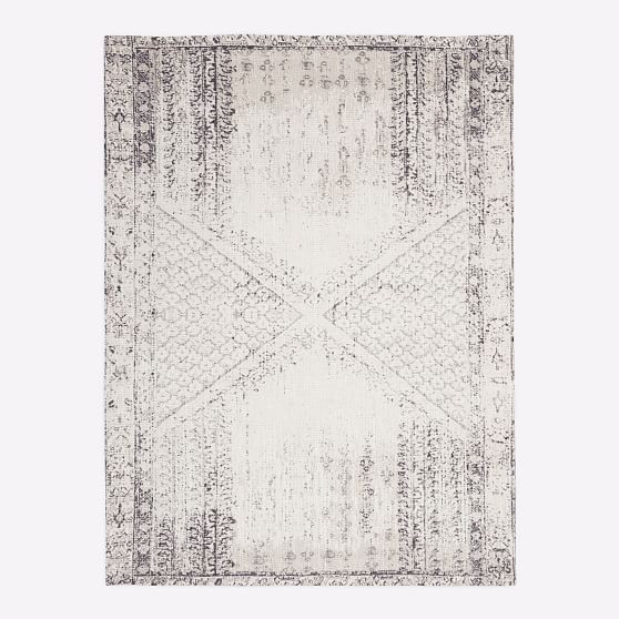 Distressed Ensi Rug, Stone White, 5'x8' | West Elm (US)