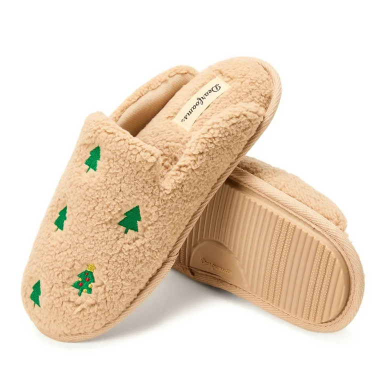 Dearfoams Women's Christmas Tree Teddy Scuff Slipper | Walmart (US)