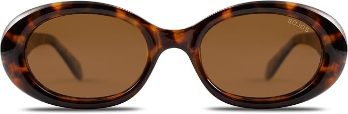 SOJOS Retro Oval Polarized Sunglasses for Women Men 90s Vintage UV400 Protection Tiny Sun Glasses... | Amazon (US)