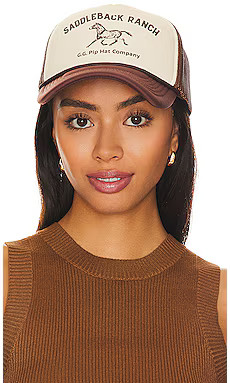 Gigi Pip Saddleback Ranch Trucker Hat in Cream & Chocolate Brown from Revolve.com | Revolve Clothing (Global)