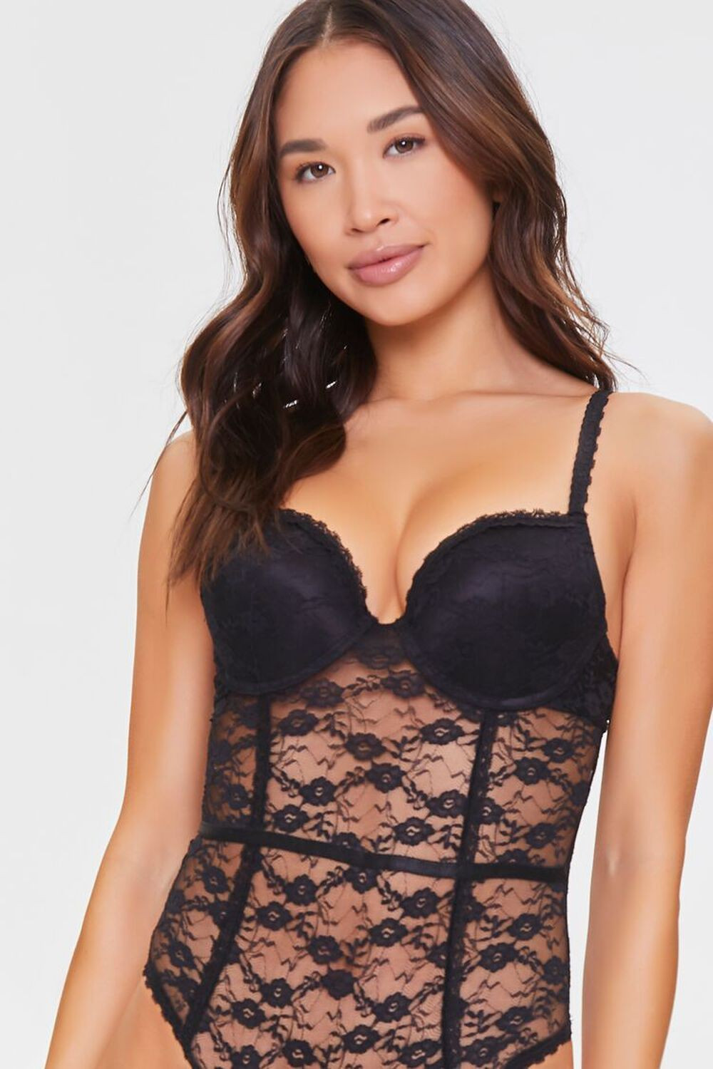 Floral Lace Mesh Lingerie Bodysuit | Forever 21 | Forever 21 (US)