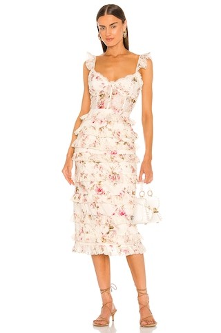 V. Chapman Fiorenza Midi Dress in English Rose from Revolve.com | Revolve Clothing (Global)