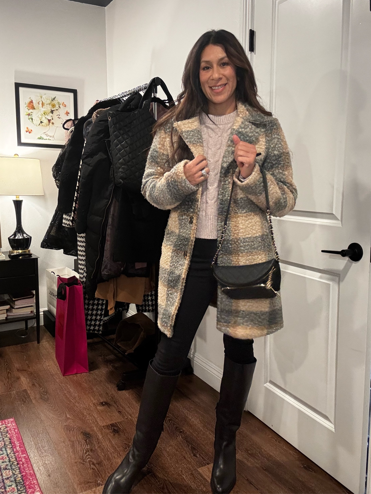 Chic layers for chilly days! Loving this cozy plaid coat paired with sleek black boots for a timeless winter vibe. 🖤✨ #WinterStyle #OOTD

#LTKSeasonal #LTKSaleAlert #LTKStyleTip