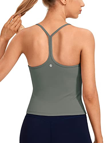 CRZ YOGA Butterluxe Womens Workout Racerback Tank Top with Built in Bra - Scoop Neck Spaghetti St... | Amazon (US)